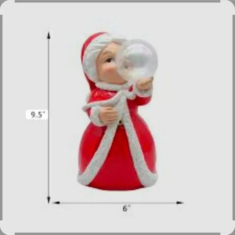 Mrs. Claus with Bubble Resin Christmas Tabletop Decoration By Holiday Time, New